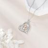YFN Daughter Gifts from Dad 925 Sterling Silver Daughters Heart Necklace Birthday Christmas(Silver-Daughter Necklace Gifts)