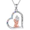 YFN Daughter Gifts from Dad 925 Sterling Silver Daughters Heart Necklace Birthday Christmas(Father 2 Daughter Necklace)