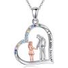 YFN Daughter Gifts from Dad 925 Sterling Silver Daughters Heart Necklace Birthday Christmas(Father Daughter Necklace)