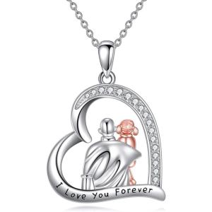 YFN Daughter Gifts from Dad 925 Sterling Silver Daughters Heart Necklace Birthday Christmas(Silver-Daughter Necklace)