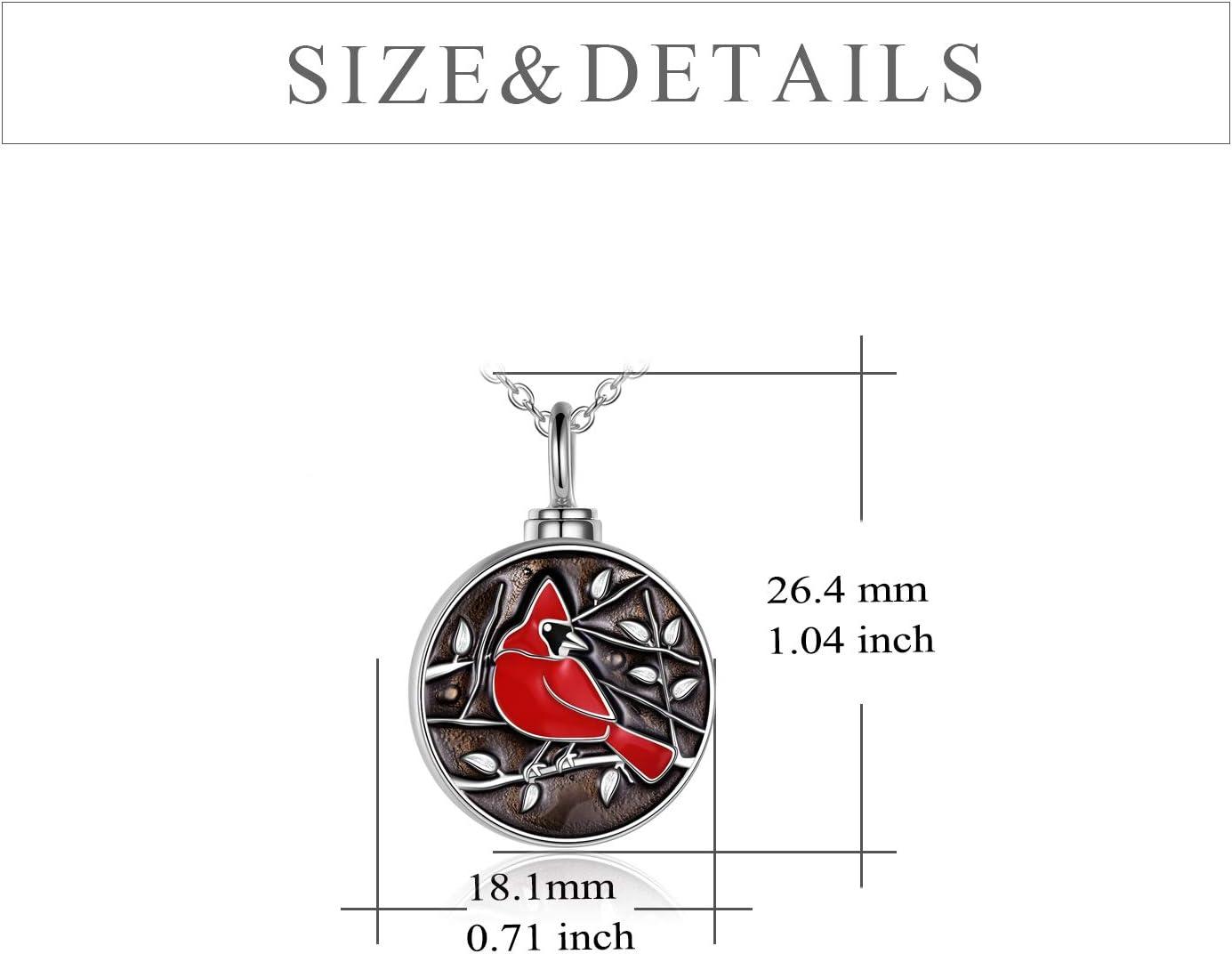 image:imageYFN Red Cardinals Bird Necklace Sterling Silver Cardinals Pendant amp Urn Necklace Jewelry Gift for Women