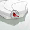YFN Red Cardinals Bird Necklace Sterling Silver Cardinals Pendant & Urn Necklace Jewelry Gift for Women