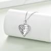 YFN Urn Necklaces for Ashes Sterling Silver Heart Urn Necklaces for Ashes Cremation Memory Jewelry for Women Men(wings urn necklace-2)