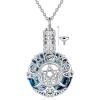 YFN Urn Necklace for Ashes Sterling Silver Tree of Life Cross/Compass Urn Cremation Necklace Jewelry for Women Men(Triple Moon Goddess Urn Necklace)