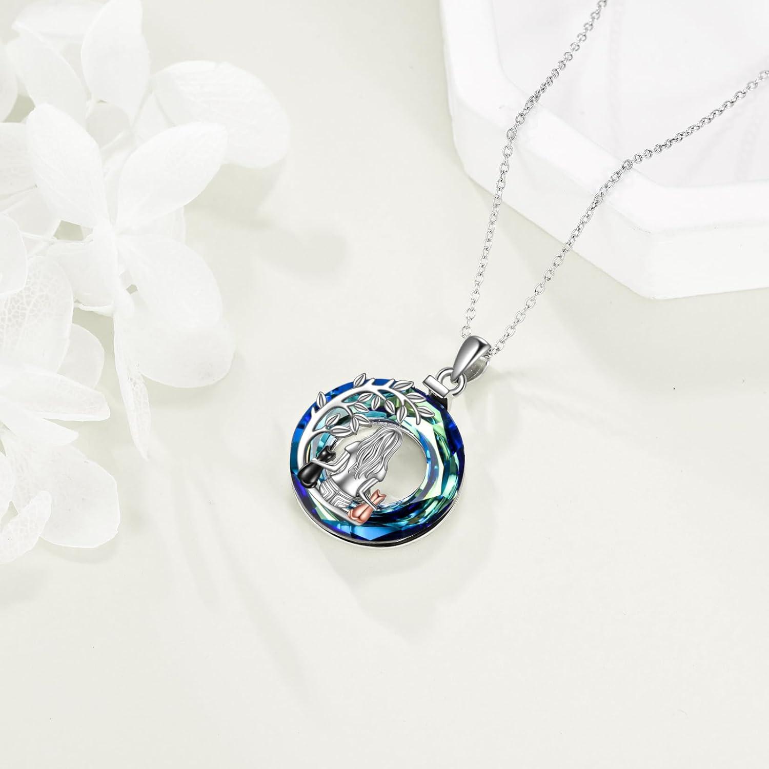 image:imageYFN Cat Necklace Sterling Silver Jewelry for Women Cat Jewelry GiftsBlueCat Necklace for Women