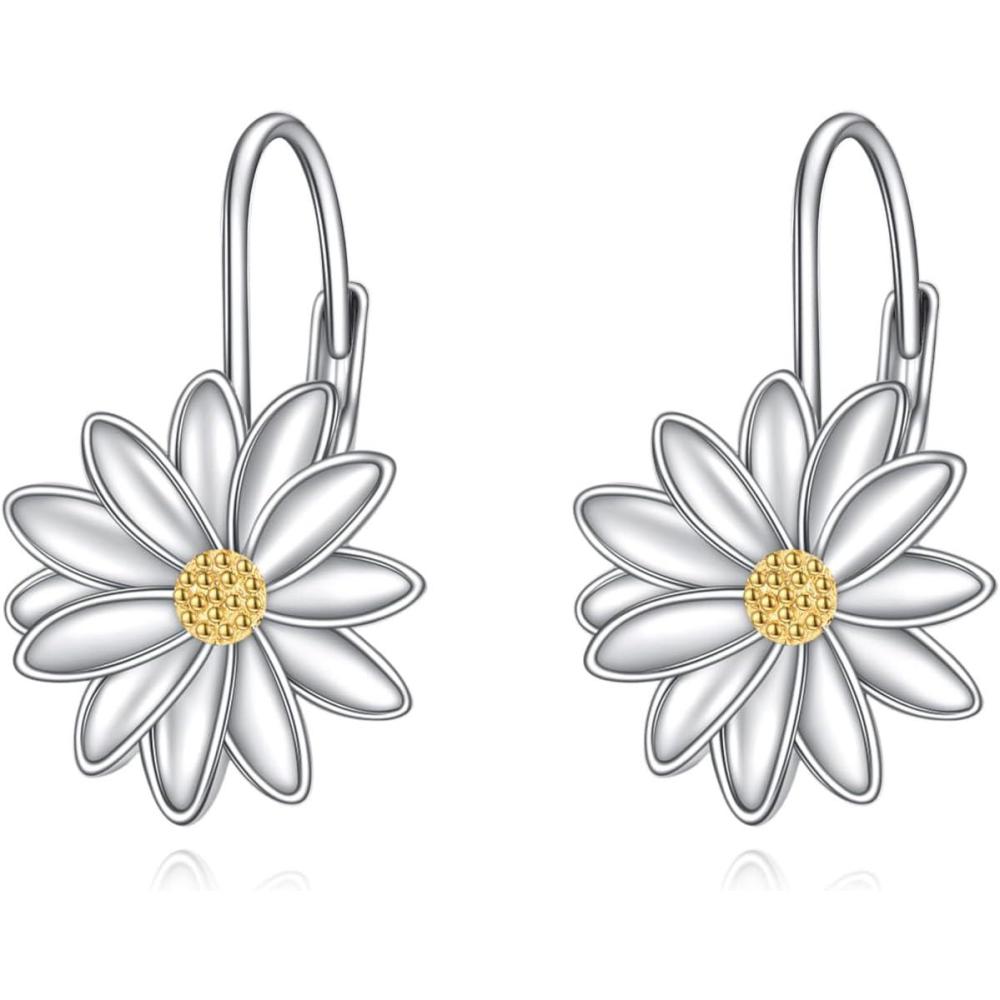image:imageYFN Daisy Flower Earrings Gifts for Women Sterling Silver Daisy Pendant Jewelry for WomenDaisy Earrings