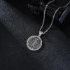 YFN 925 Sterling Silver Patron Saint Medal Necklace Amulet Pendant with 22+2 Inches Chain Protection Jewelry Gift for Men and Women(with Gift Box)(A01 St. Christopher)