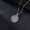 YFN 925 Sterling Silver Patron Saint Medal Necklace Amulet Pendant with 22+2 Inches Chain Protection Jewelry Gift for Men and Women(with Gift Box)(B02 St. Michael)