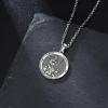 YFN 925 Sterling Silver Patron Saint Medal Necklace Amulet Pendant with 22+2 Inches Chain Protection Jewelry Gift for Men and Women(with Gift Box)(C01 St. Francis)