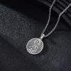 YFN 925 Sterling Silver Patron Saint Medal Necklace Amulet Pendant with 22+2 Inches Chain Protection Jewelry Gift for Men and Women(with Gift Box)(D03 St. Jude)