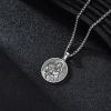 YFN 925 Sterling Silver Patron Saint Medal Necklace Amulet Pendant with 22+2 Inches Chain Protection Jewelry Gift for Men and Women(with Gift Box)(E03 St. Joseph)