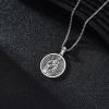YFN 925 Sterling Silver Patron Saint Medal Necklace Amulet Pendant with 22+2 Inches Chain Protection Jewelry Gift for Men and Women(with Gift Box)(E04 St. Joseph)