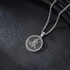 YFN 925 Sterling Silver Patron Saint Medal Necklace Amulet Pendant with 22+2 Inches Chain Protection Jewelry Gift for Men and Women(with Gift Box)(F01 St. Peregrine)