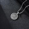 YFN 925 Sterling Silver Patron Saint Medal Necklace Amulet Pendant with 22+2 Inches Chain Protection Jewelry Gift for Men and Women(with Gift Box)(F02 St. Peregrine)