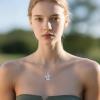 YFN Cat Necklace Sterling Silver Jewelry for Women Cat Jewelry Gifts(Blue-Cat Crystal Necklace)