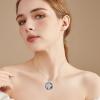 YFN Cat Necklace Sterling Silver Jewelry for Women Cat Jewelry Gifts(Blue-Cat Necklace for Women)