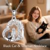YFN Cat Necklace Sterling Silver Jewelry for Women Cat Jewelry Gifts(Silver-One Cat Necklace)