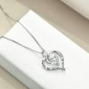 YFN Mom Necklace for Women Sterling Silver mother necklace Mothers Day Birthday Jewelry Gifts for Mother Grandma 18″(White)