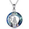 YFN Cat Necklace Sterling Silver Jewelry for Women Cat Jewelry Gifts(Blue-Cat Necklace for Women)