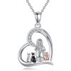 Silver-3 Cat Necklace