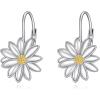 YFN Daisy Flower Earrings Gifts for Women Sterling Silver Daisy Pendant Jewelry for Women(Daisy Earrings)