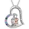 YFN Mom Necklace for Women Sterling Silver mother necklace Mothers Day Birthday Jewelry Gifts for Mother Grandma 18″(B-Nana Gifts from Daughter Granddaughter)