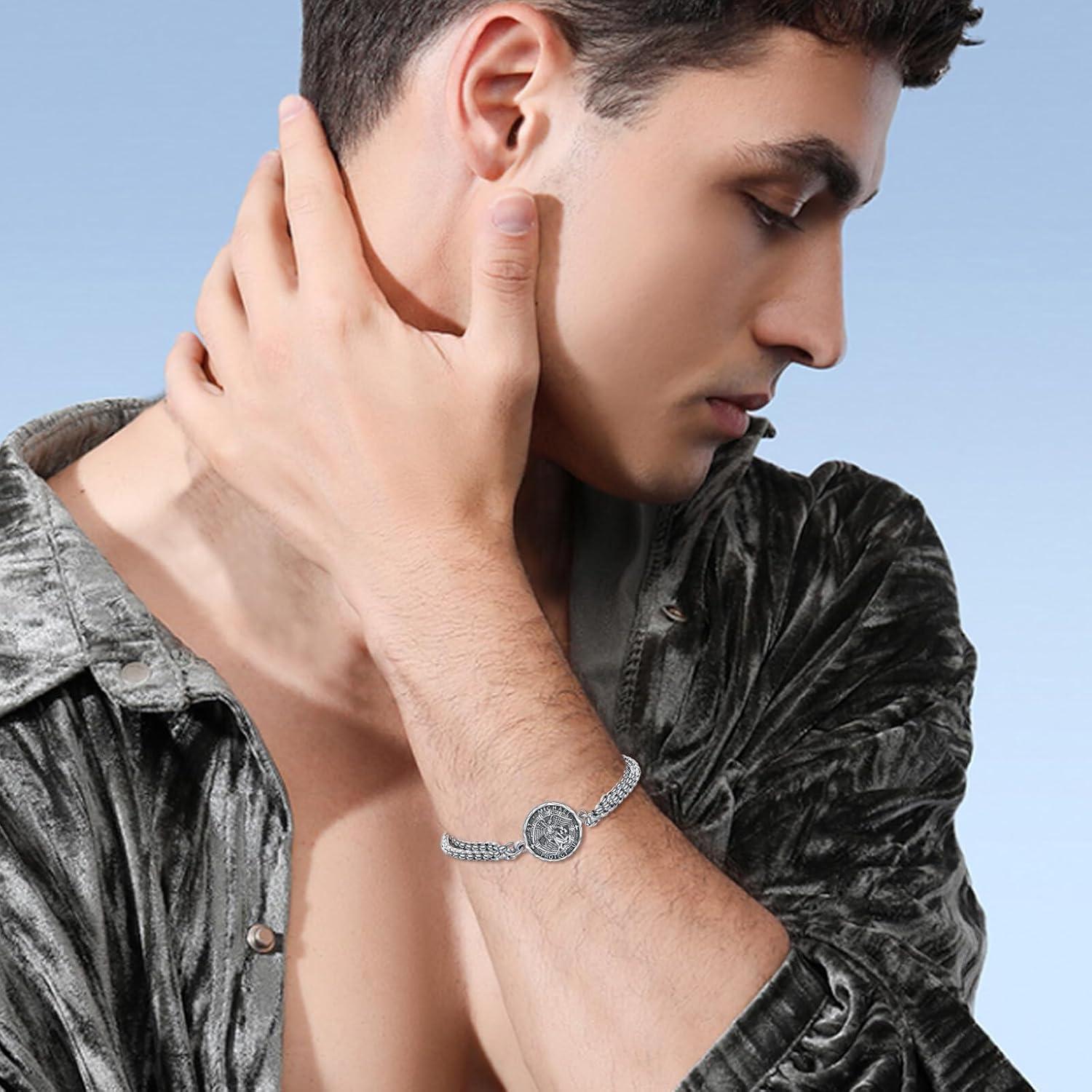 image:imageYFN Patron Saint Bracelet Sterling Silver Religious Protector Bracelet Jewelry Gift for Women MenNSt Michael Large