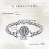 YFN Patron Saint Bracelet Sterling Silver Religious Protector Bracelet Jewelry Gift for Women Men(E-St Gerard Small)