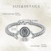 YFN Patron Saint Bracelet Sterling Silver Religious Protector Bracelet Jewelry Gift for Women Men(J-St Brigid Small)