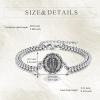 YFN Patron Saint Bracelet Sterling Silver Religious Protector Bracelet Jewelry Gift for Women Men(M-St Augustine Small)