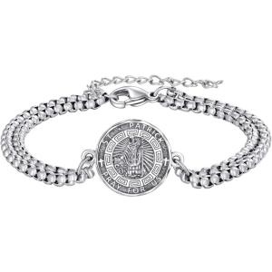 YFN Patron Saint Bracelet Sterling Silver Religious Protector Bracelet Jewelry Gift for Women Men(G-St Patrick Small)