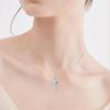 YFN Hummingbird Necklace 925 Sterling Silver Hummingbird Cross Pendant Necklace Bird with Flower Jewelry Gifts for Women