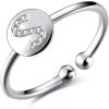 YFN Sterling Silver Initial Alphabet Letter Rings for Women Adjustable Ring for Women Girls