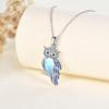 YFN 925 Sterling Silver Owl Moonstone Pendant Necklace – Jewelry Gifts for Women