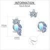 YFN 925 Sterling Silver Owl Moonstone Pendant Necklace – Jewelry Gifts for Women