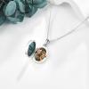 YFN Locket Necklace That Holds Pictures 925 Sterling Silver Tree of Life Locket Necklace for Women Pendant Jewelry(flower locket)