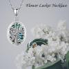 YFN Locket Necklace That Holds Pictures 925 Sterling Silver Tree of Life Locket Necklace for Women Pendant Jewelry(flower locket)