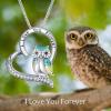 YFN Owl Necklace Sterling Silver I Love You Forever Heart Owl Gifts for Women(Yellow)