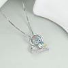 YFN Owl Necklace Sterling Silver I Love You Forever Heart Owl Gifts for Women(Yellow)