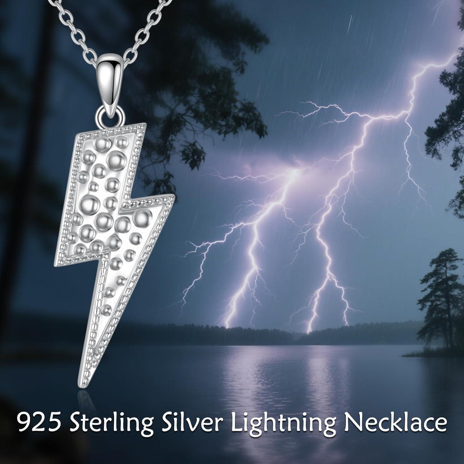 image:imageYFN Lightning Bolt Necklace Sterling Silver Lightning Bolt Sport Pendant Necklace Sport Jewelry for Women Sporty Gifts for Athletes04 golf