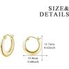 925 Sterling Silver Small Hoop Earrings Hypoallergenic Earring Jewelry for Sensitive Ears Simple Gold Plated