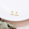 YFN Bar Earrings Necklaces for Women Sterling Silver Simple Necklace for Women Vertical Bar Necklace,Minimalist Simple Opal/Turquoise Bar Jewelry