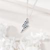 YFN Lightning Bolt Necklace Sterling Silver Lightning Bolt Sport Pendant Necklace Sport Jewelry for Women Sporty Gifts for Athletes(01 checkered flag)