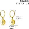 YFN Sterling Sliver Star Hoop Earrings Dangle Drop Earrings Gift for Women