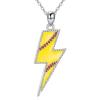 YFN Lightning Bolt Necklace Sterling Silver Lightning Bolt Sport Pendant Necklace Sport Jewelry for Women Sporty Gifts for Athletes(03 softball)