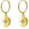 YFN Sterling Sliver Star Hoop Earrings Dangle Drop Earrings Gift for Women