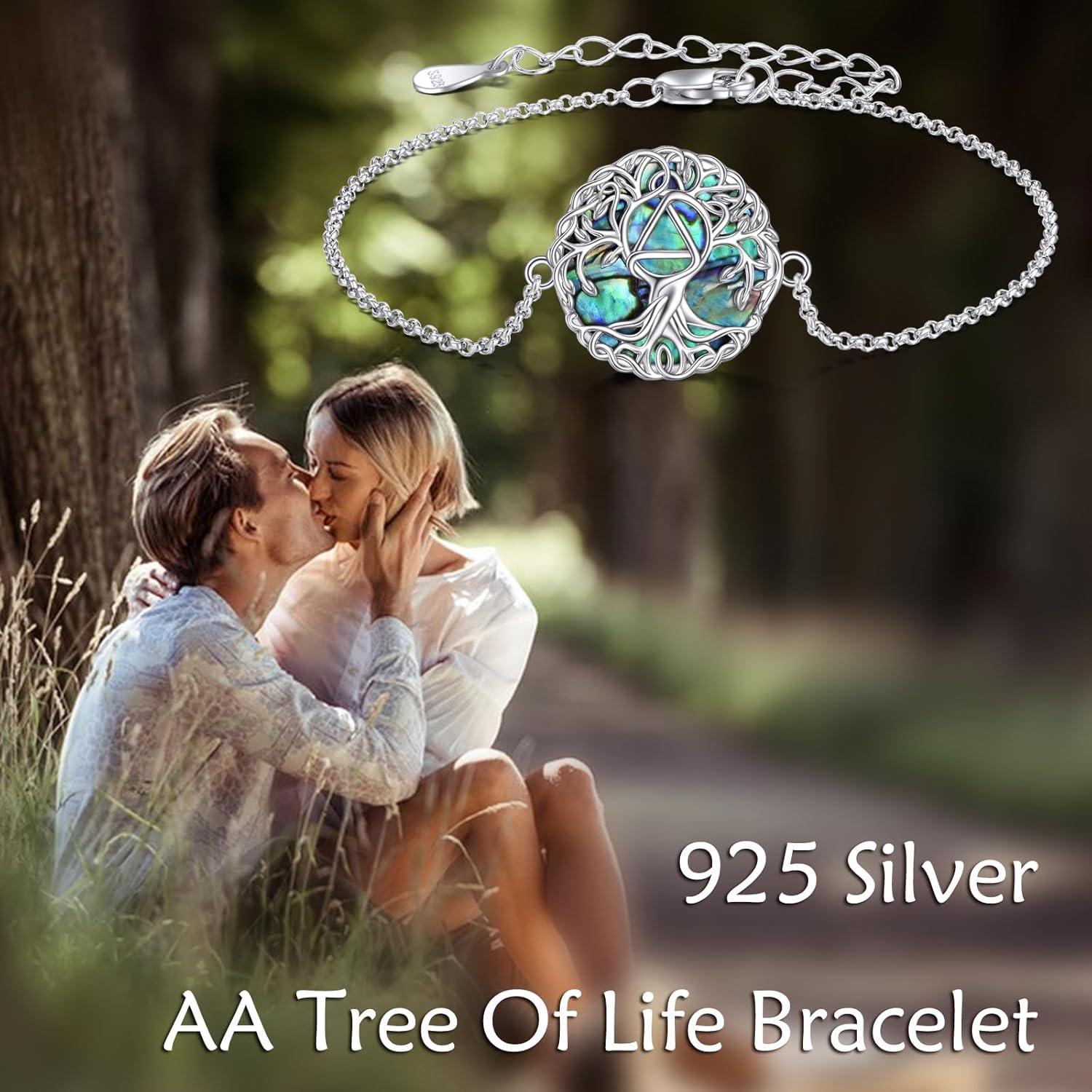 image:imageYFN Tree of Life Bracelet Sterling Silver Abalone Shell Tree of Life Bracelet Jewelry Gifts for WomenSobriety