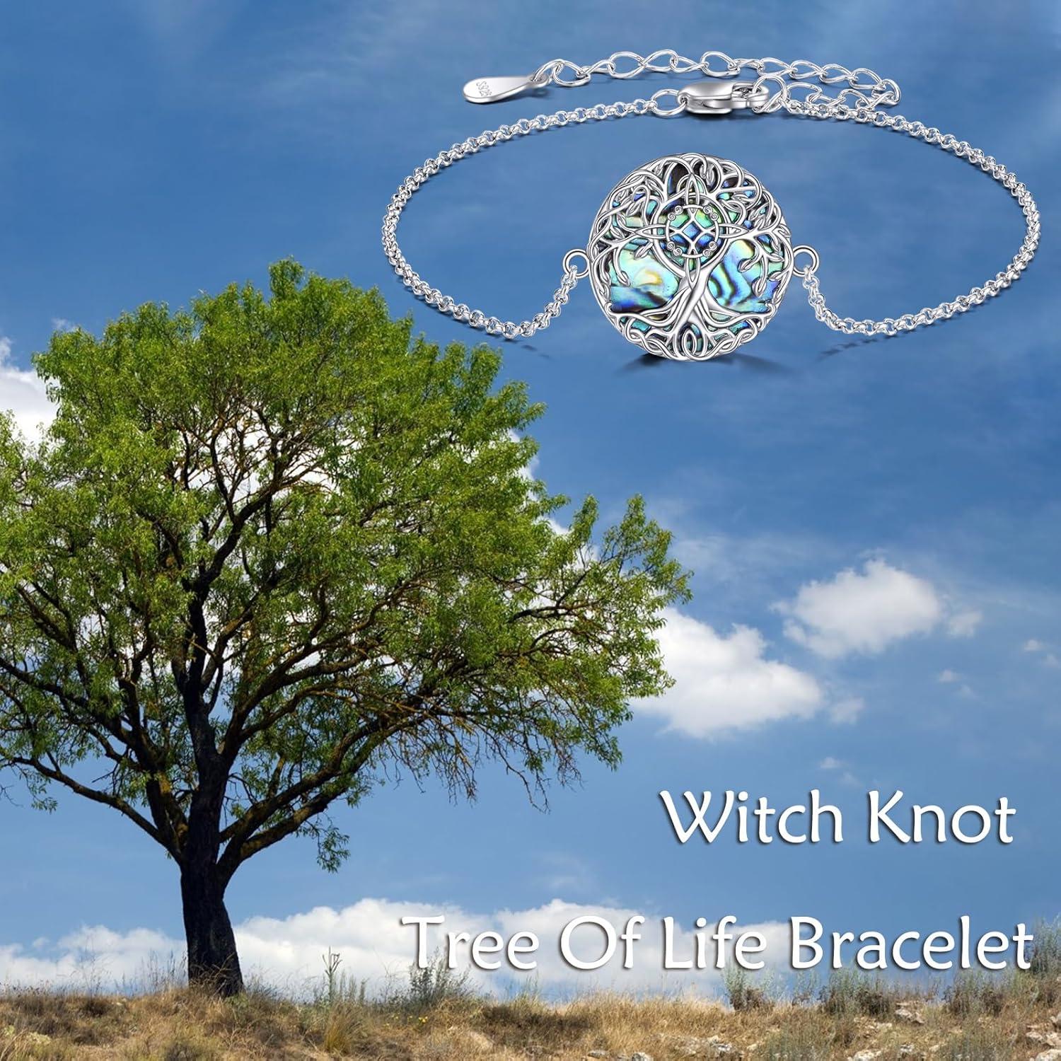 image:imageYFN Tree of Life Bracelet Sterling Silver Abalone Shell Tree of Life Bracelet Jewelry Gifts for WomenWitches Knot