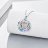 YFN Celtic Jewelry for Women Sterling Silver Good Luck Celtic Knot Irish Necklace with AB/Volcanic Crystal Jewelry Valentines Day Gifts for Women Men 18(White-Celtic Necklace for Women)