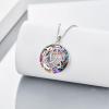 YFN Celtic Jewelry for Women Sterling Silver Good Luck Celtic Knot Irish Necklace with AB/Volcanic Crystal Jewelry Valentines Day Gifts for Women Men 18(Purple-Celtic Necklace for Women)
